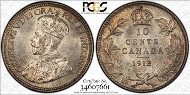 1913 10C Broad Leaves MS65