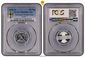 1920-A 50 Pfg J-301 PR65DCAM