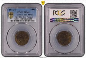 1916-T 5 Hel KM-14.2 Thin Planchet MS62