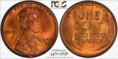 1952-S 1C MS66RB