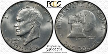 1976-S $1 Silver MS65