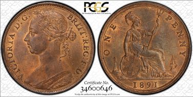 1891 1D S-3954 MS64RB