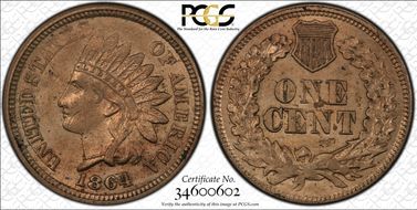 1864 1C Copper-Nickel N1