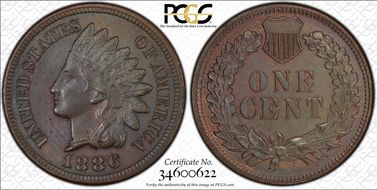 1886 1C Type 2 PR63BN