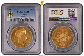 1897-SGV 100 P (1897) KM-708  Au MS61