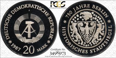 1987-A 20 Mk Berlin Seal KM-119.2 PR69DCAM