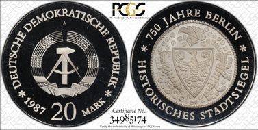 1987-A 20 Mk Berlin Seal KM-119.1 PR69DCAM