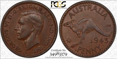 1943-I (b) 1D Long Reverse Denticles XF45BN