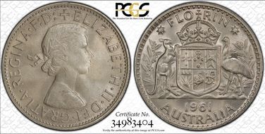1961(m) Florin MS65