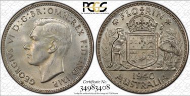 1940(m) Florin KM-40  Ag MS62