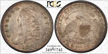 1809 50C Overton 107 III Edge MS64+