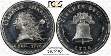 (1876) Token Pa-Ph 256 White Metal Lingg & Co. Mule w/Pa-Ph 258 Obv. MS65