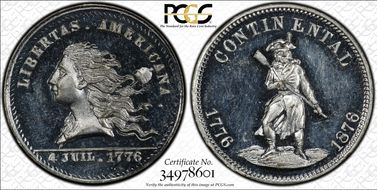 (1876) Token Pa-Ph 256 White Metal Muled w/ Pa-Ph 227 Obv MS64