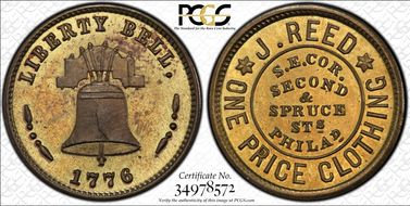 (1876) Token Pa-Ph 712B Brass J. Reed MS64