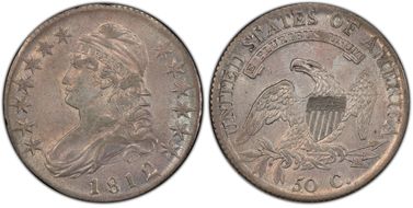 1812/1 50C Overton 102a Small 8 AU55