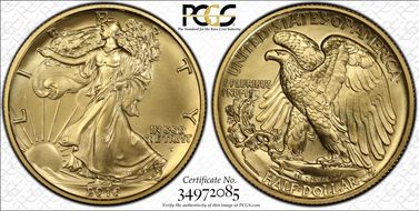 2016-W 50C 100th Anniversary Gold SP70