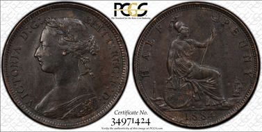 1884 1/2D S-3956 AU55BN