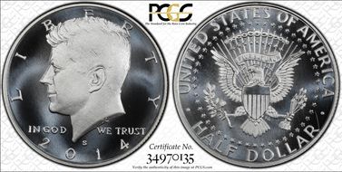 2014-S 50C Enhanced - Silver 50th Anniversary Set MS70