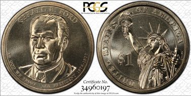 2016-P $1 Gerald R. Ford Position B UNC Set MS67