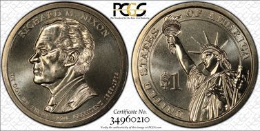 2016-P $1 Richard M. Nixon  Position A UNC Set MS67