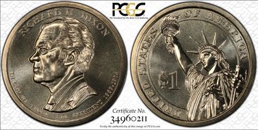 2016-P $1 Richard M. Nixon  Position B UNC Set MS67