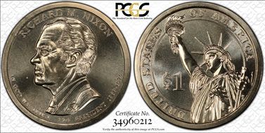2016-P $1 Richard M. Nixon  Position B UNC Set MS67
