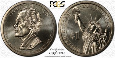 2016-P $1 Richard M. Nixon  Position B UNC Set MS67