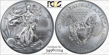 2014-W $1 Burnished Silver Eagle UNC Set SP70