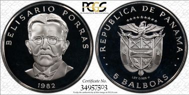 1982-FM 5 B LEY .925 PR68DCAM