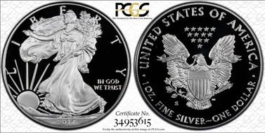 2017-S $1 Silver Eagle PR70DCAM