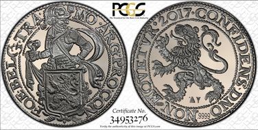 2017 1oz Lion Dollar Restrike Ag PR70DCAM