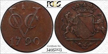 1790-VOC Duit KM-111.1 XF45BN