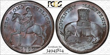 1792 Tk 1/2D DH-231 Warwickshire, Coventry MS66BN