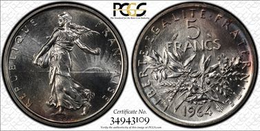 1964 5 Fr Gad-770 F-340 MS66