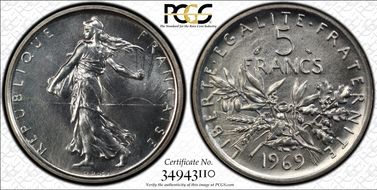 1969 5 Fr Gad-770 F-340 MS66