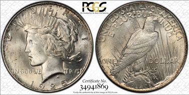 1925 $1 VAM 1A, Tiara Die Gouge MS64