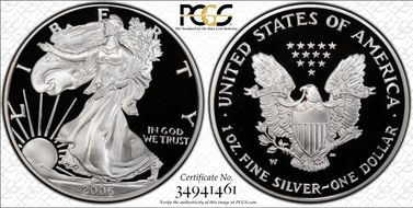 2006-W $1 Silver Eagle PR69DCAM