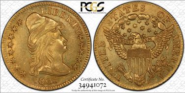 1804 $2.50 14 Star Reverse AU55