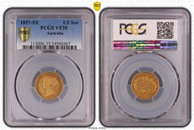 1857-SY 1/2 Sov VF35