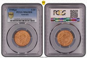 1948(p) 1/2D MS63RB