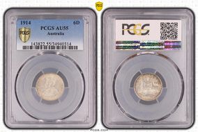 1914 6D KM-25  Ag AU55