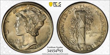 1945-S 10C Micro S MS67FB