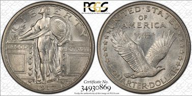 1917-S 25C Type 1 MS63FH