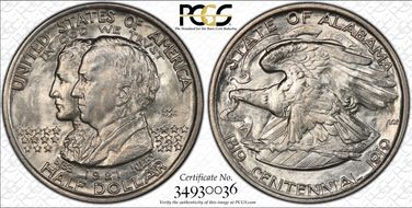 1921 50C Alabama, 2X2 MS66