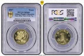 2007 Yuan Sun-J80a Year of the Pig MS66