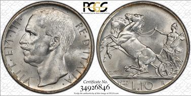 1927-R 10 L **FERT** KM-68.2  Ag MS64