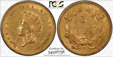 1854 G$1 Type 2 AU55