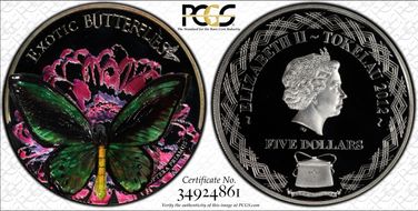 2012 $5 Ornithoptera Priamus PR68DCAM