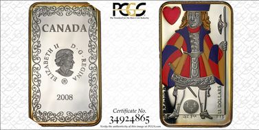 2008 $15 Jack of Hearts Colorized PR68DCAM