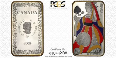 2008 $15 Queen of Spades Colorized PR68DCAM